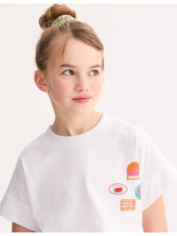 μπλουζάκι με στάμπα patchwork