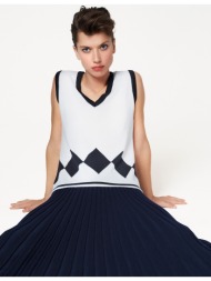 αμάνικο πουλόβερ με λαιμόκοψη v από μαλλί μερίνο