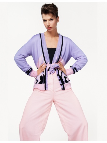 πλεκτή ζακέτα με βαθύ v λαιμόκοψη