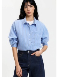 πουκάμισο ριγέ oversize με μακριά μανίκια