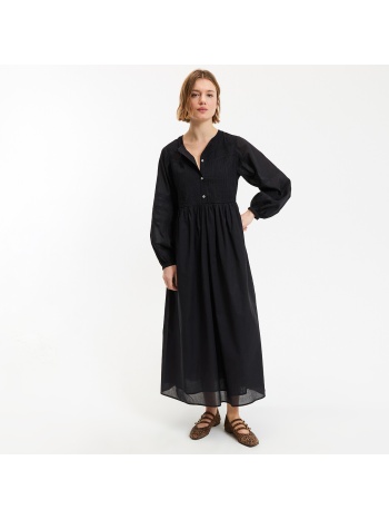 μακρύ αέρινο φόρεμα με μακριά μανίκια