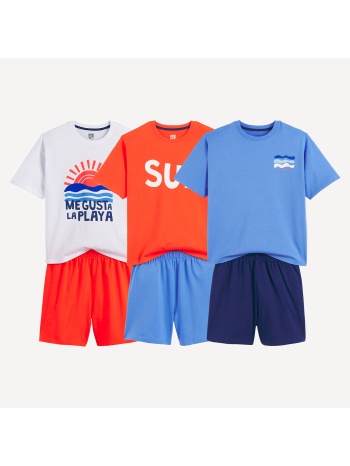 σετ 3 βαμβακερά σορτς πιτζάμας