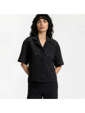 πουκάμισο με κοντά μανίκια από αγγλική δαντέλα