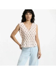 αμάνικο τοπ με v λαιμόκοψη και σχέδιο