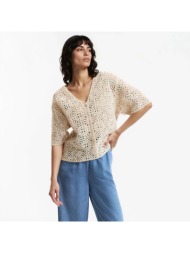 πλεκτό γιλέκο με κοντά μανίκια