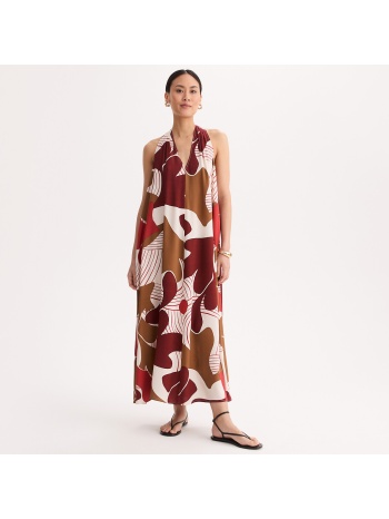 μακρύ φόρεμα με v λαιμόκοψη