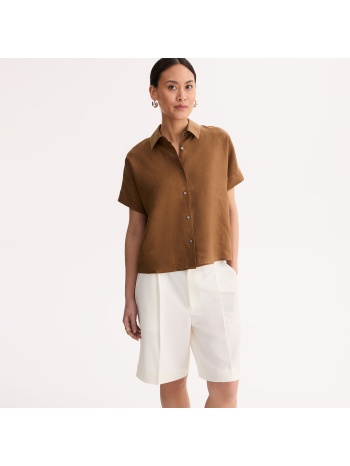 πουκάμισο λινό με κοντά μανίκια