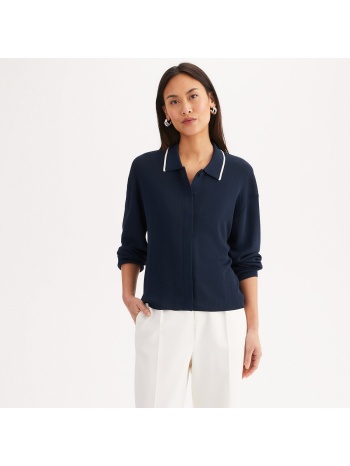 ζακέτα με γιακά πόλο