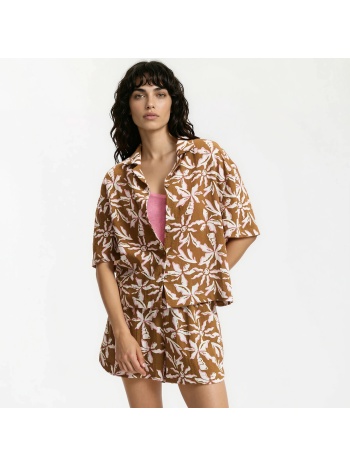 πουκάμισο με κοντά μανίκια και φλοράλ μοτίβο