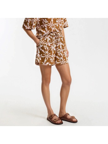 σορτς με ελαστική μέση και φλοράλ μοτίβο
