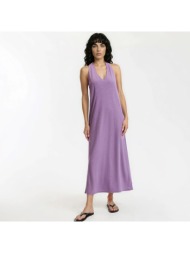 μακρύ αμάνικο φόρεμα από λινό και βισκόζη