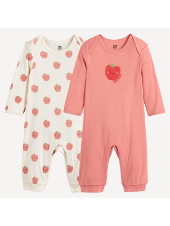 σετ 2 ολόσωμες πυτζάμες χωρίς ποδαράκια