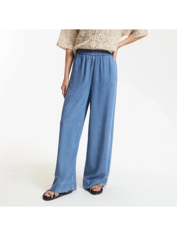 φαρδύ τζιν με ψηλή ελαστική μέση