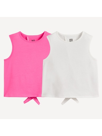 σετ 2 αμάνικα τοπ με ανοιχτή πλάτη και δέσιμο με φιόγκο