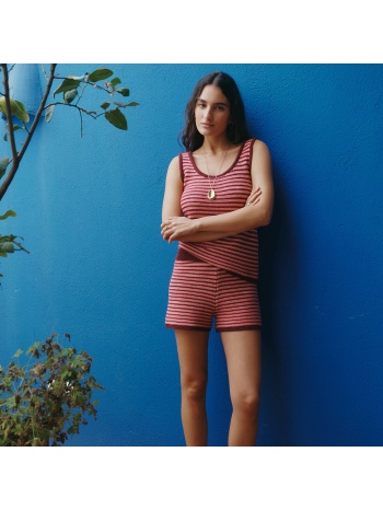 ριγέ σορτς από πλεκτό ύφασμα