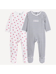 σετ 2 ολόσωμες πυτζάμες από βαμβάκι