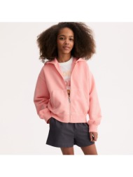 φούτερ ζακέτα με φερμουάρ και κουκούλα