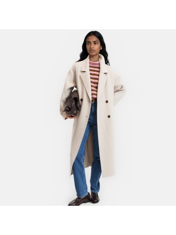 χειροποίητο oversized σταυρωτό παλτό από μείγμα μαλλιού