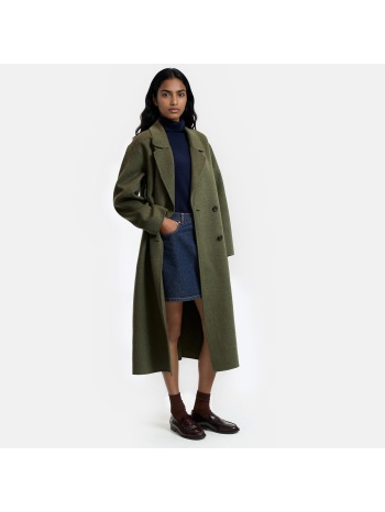 χειροποίητο oversized σταυρωτό παλτό από μείγμα μαλλιού