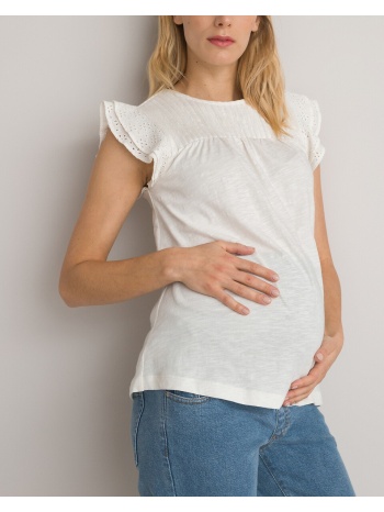 μπλούζα εγκυμοσύνης με βολάν και κεντημένες λεπτομέρειες σε προσφορά