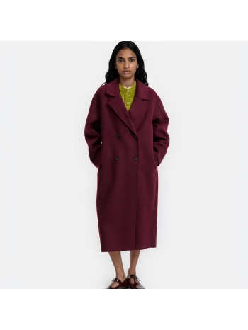 χειροποίητο oversized σταυρωτό παλτό από μείγμα μαλλιού