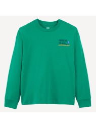 μακρυμάνικο t-shirt με στρογγυλή λαιμόκοψη και τύπωμα δάσος