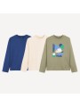 σετ 3 t-shirts με μακριά μανίκια και τύπωμα