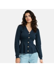 peplum ζακέτα με v λαιμόκοψη