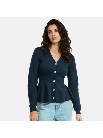 peplum ζακέτα με v λαιμόκοψη