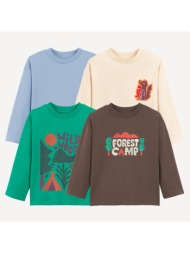 σετ 4 μακρυμάνικα t-shirts με τύπωμα