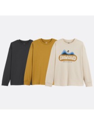 σετ 3 μακρυμάνικα t-shirts με τύπωμα