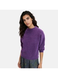 κοντό oversized πλεκτό με στρογγυλή λαιμόκοψη και χαμηλή γραμμή μανικιών