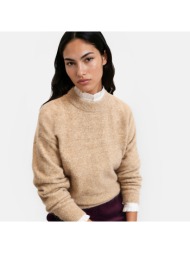 κοντό oversized πλεκτό με στρογγυλή λαιμόκοψη και χαμηλή γραμμή μανικιών
