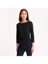 ασύμμετρο ντραπέ t-shirt από βαμβάκι με μανίκια 3 4