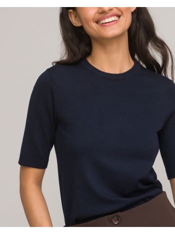 κοντομάνικο πλεκτό με στρογγυλή λαιμόκοψη