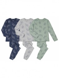 σετ 3 βαμβακερές πιτζάμες με μοτίβο δεινόσαυρους