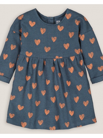 μακρυμάνικο φόρεμα με μοτίβο καρδιές σε προσφορά
