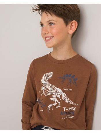 μακρυμάνικη μπλούζα με στάμπα δεινόσαυρους