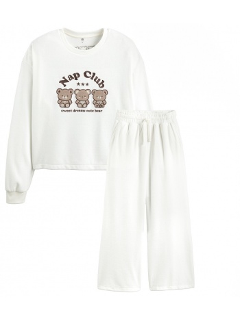 βελουτέ πιτζάμα με μοτίβο αρκουδάκια