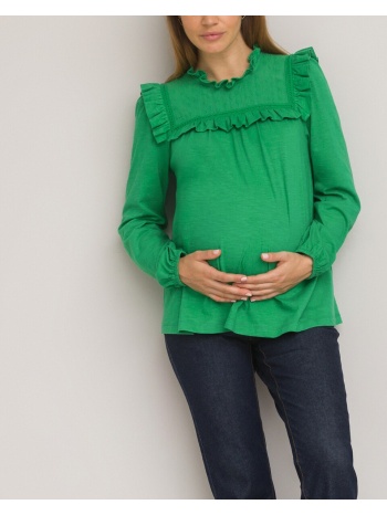 μακρυμάνικη μπλούζα εγκυμοσύνης με βολάν