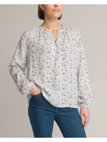μακρυμάνικη φλοράλ μπλούζα με στρογγυλή λαιμόκοψη σε προσφορά