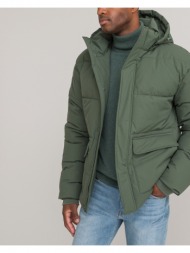 κοντό καπιτονέ μπουφάν με αφαιρούμενη κουκούλα