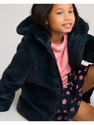παλτό με κουκούλα από συνθετική γούνα, 3-12 ετών