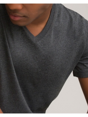 κοντομάνικη μπλούζα με v από οργανικό βαμβάκι