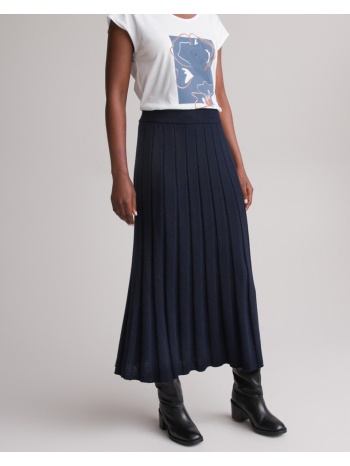 μακριά πλεκτή φούστα με πιέτες