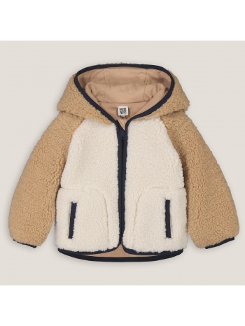 ζακέτα από συνθετική γούνα με φερμουάρ και κουκούλα σε προσφορά