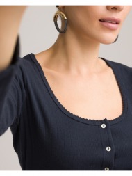 μακρυμάνικη μπλούζα με στρογγυλή λαιμόκοψη