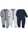 σετ 3 βαμβακερά πιτζαμάκια, πρόωρο - 2 ετών