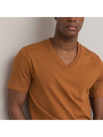 κοντομάνικη μπλούζα με v από οργανικό βαμβάκι