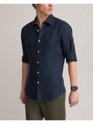 μακρυμάνικο λινό πουκάμισο σε ίσια γραμμή